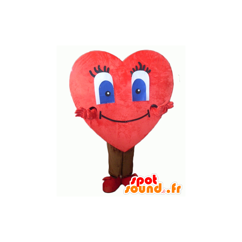 Coração vermelho mascote, gigante e bonito - MASFR24343 - mascote dos namorados
