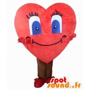 Cuore rosso della mascotte, gigante carino - MASFR24343 - Valentine mascotte