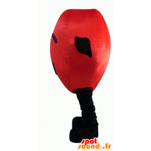 Maskot červené a černé srdce, obří a usměvavý - MASFR24344 - Valentine Maskot