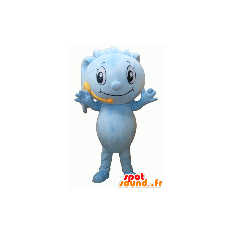 Mascot blå mann med dreadlocks og en mikrofon - MASFR24346 - Ikke-klassifiserte Mascots