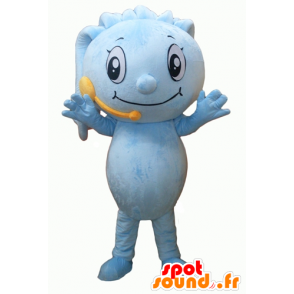 Mascot blå mann med dreadlocks og en mikrofon - MASFR24346 - Ikke-klassifiserte Mascots
