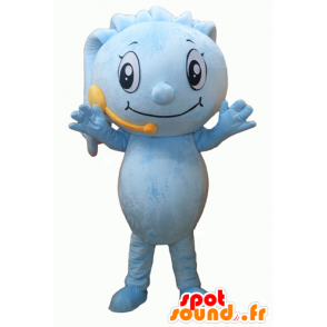 Maskot modré muž s dredy a mikrofonem - MASFR24346 - Neutajované Maskoti