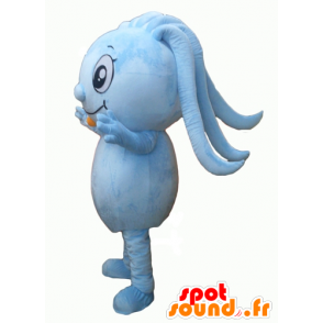 Homem azul mascote com dreadlocks e um microfone - MASFR24346 - Mascotes não classificados