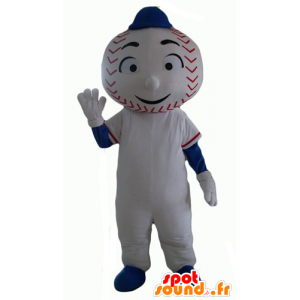 Mascote do boneco de neve com uma cabeça em forma de beisebol - MASFR24349 - Mascotes não classificados