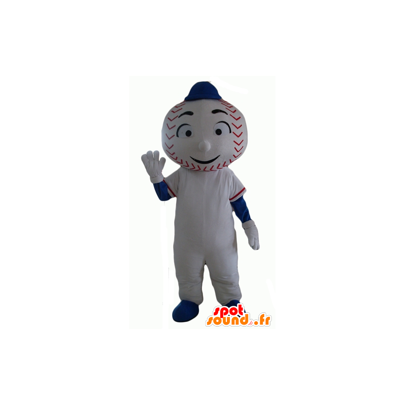 Mascotte de bonhomme avec une tête en forme de balle de baseball - MASFR24349 - Mascottes non-classées