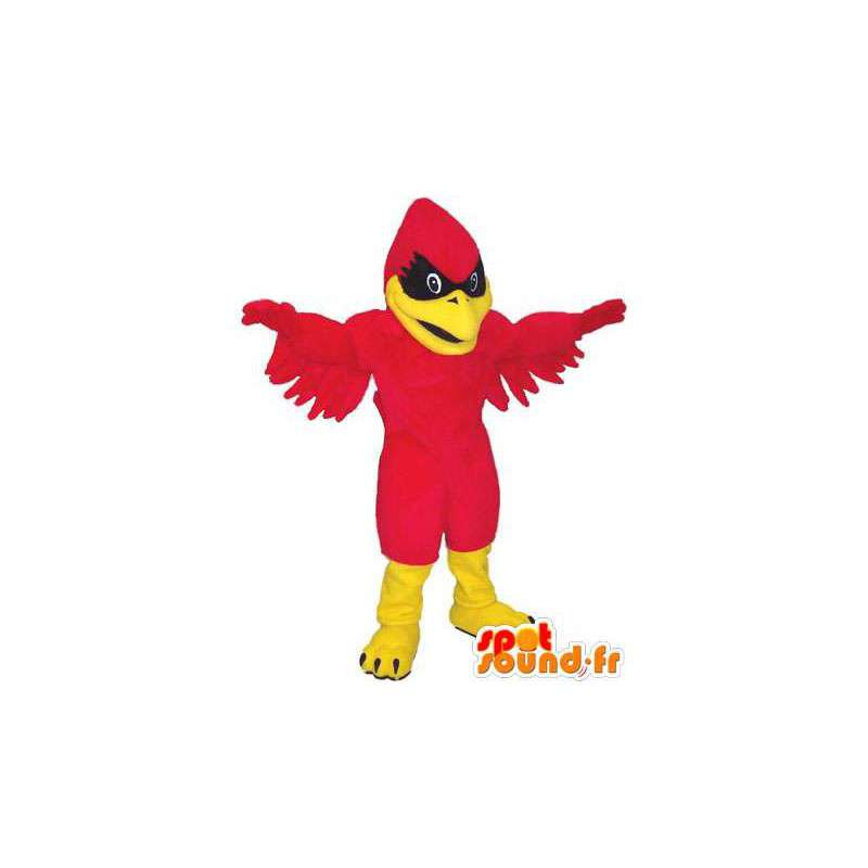 Mascotte d'aigle rouge, jaune et noir - Toutes tailles - MASFR006670 - Mascotte d'oiseaux