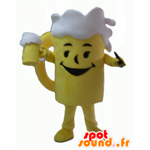 Mascotte di vetro gigante giallo e bianco birra - MASFR24350 - Mascotte di oggetti