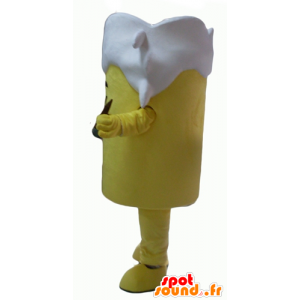 Copo de cerveja mascote gigante amarelo e branco - MASFR24350 - objetos mascotes