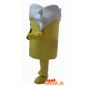 Maskotglas gul og hvid øl, kæmpe - Spotsound maskot kostume