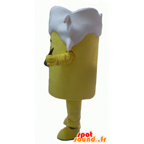 Glas bier mascotte gele en witte reus - MASFR24350 - mascottes objecten