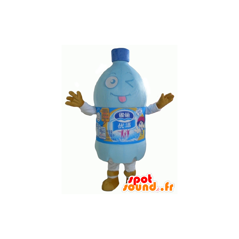 Plastic fles mascotte, een fles water - MASFR24354 - mascottes Flessen