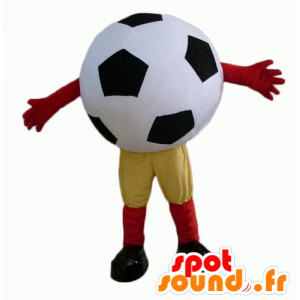 Giant voetbal mascotte, zwart en wit - MASFR24355 - mascottes objecten