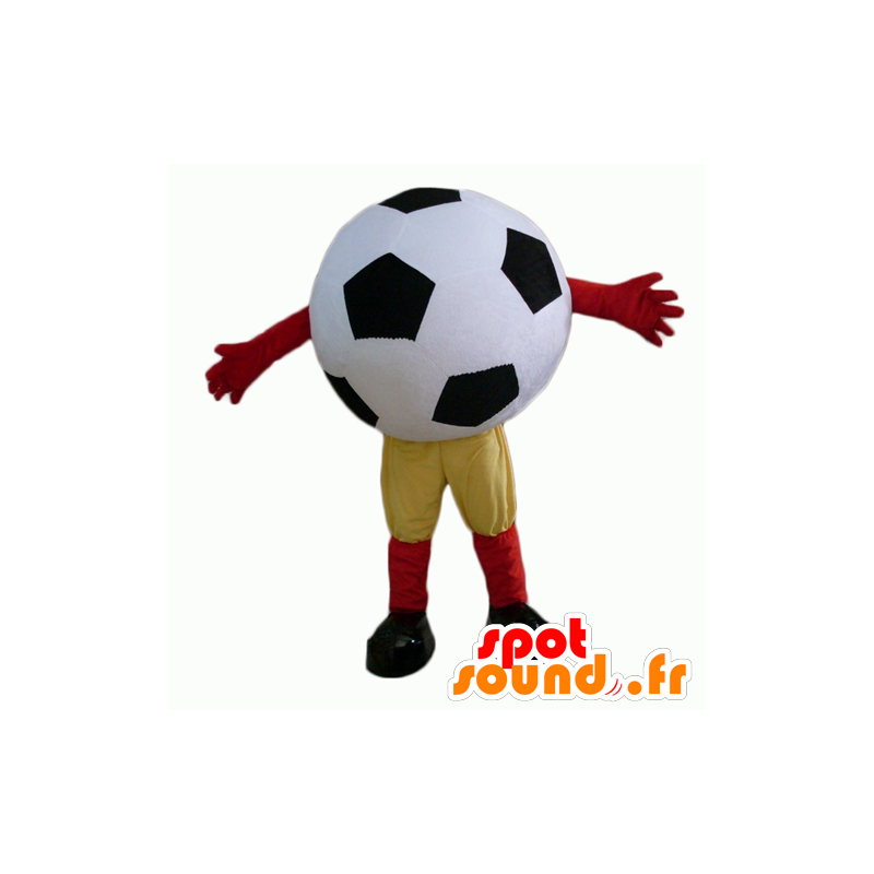 Giant voetbal mascotte, zwart en wit - MASFR24355 - mascottes objecten