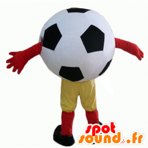 Giant voetbal mascotte, zwart en wit - MASFR24355 - mascottes objecten