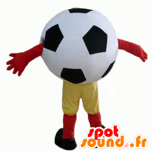 Riesen-Fußball-Maskottchen, schwarz und weiß - MASFR24355 - Maskottchen von Objekten