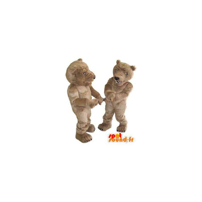 Bear Mascottes bruin teddy. Pak van 2 Pooh kostuum - MASFR006673 - Bear Mascot