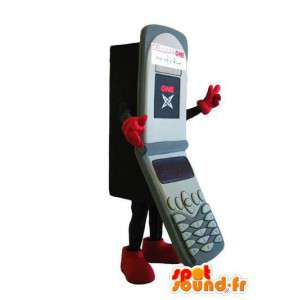 Mascotte dé téléphone portable gris à clapet - MASFR006674 - Mascottes de téléphones
