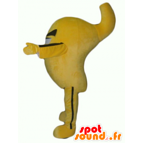 Mascotte d'oiseau jaune et noir, de bonhomme ovale, souriant - MASFR24365 - Mascotte d'oiseaux