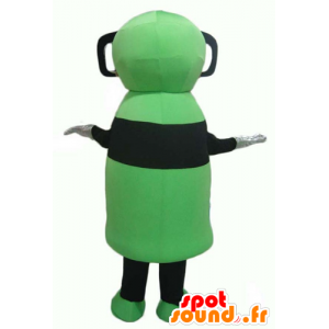 Mascotte de bonhomme vert et noir, avec des lunettes 3D - MASFR24366 - Mascottes non-classées