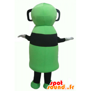 Verde mascote e homem negro, com óculos 3D - MASFR24366 - Mascotes não classificados