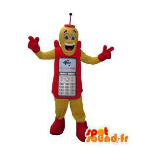 Červené a žluté mobilní telefon maskot - MASFR006675 - Maskoti telefony