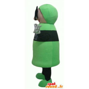 Mascotte de bonhomme vert et noir, avec des lunettes 3D - MASFR24366 - Mascottes non-classées