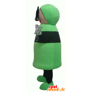 Mascot groene en zwarte man, met 3D-bril - MASFR24366 - Niet-ingedeelde Mascottes