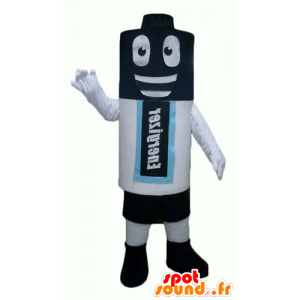 Mascot giant battery, black, white and blue - MASFR24369 - Mascots of objects