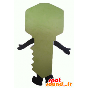 Giallo mascotte chiave, gigante e sorridente - MASFR24370 - Mascotte di oggetti