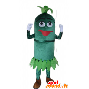 Mascotte de plante, de bonhomme ovale tout vert - MASFR24371 - Mascottes non-classées