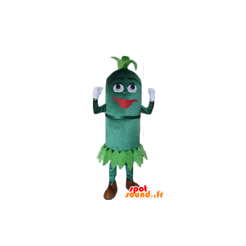 Mascotte de plante, de bonhomme ovale tout vert - MASFR24371 - Mascottes non-classées