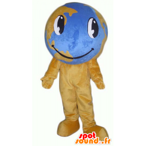 Mascot marrom e globo azul, gigante - MASFR24372 - objetos mascotes