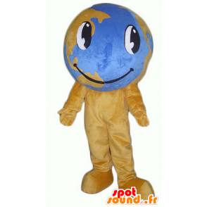 Mascot brown and blue map of the world, giant - MASFR24372 - Mascots of objects