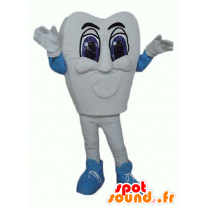 Mascot wit en blue tooth, gigantische en indrukwekkende - MASFR24373 - Niet-ingedeelde Mascottes