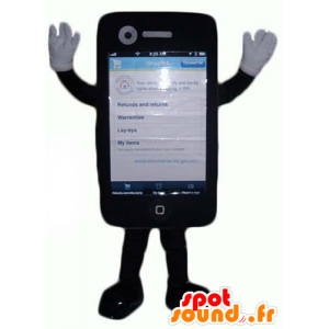 Mascot mobiele telefoon touch zwarte reus - MASFR24375 - mascottes telefoons