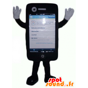 Mascotte tocco del telefono mobile gigante nero - MASFR24375 - Mascottes de téléphone