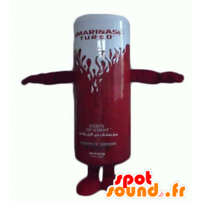 エナジードリンクマスコット、赤と白の缶-MASFR24377-フードマスコット