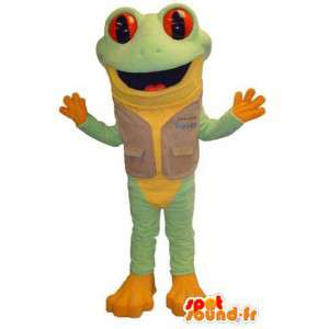 πράσινο και κίτρινο μασκότ βάτραχος. βάτραχος κοστούμι - MASFR006677 - βάτραχος μασκότ