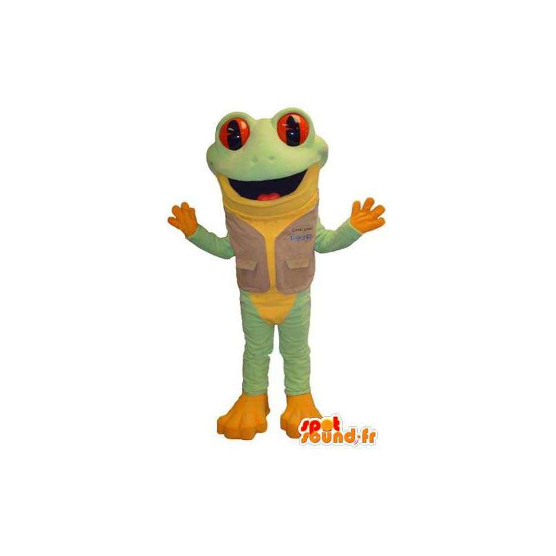 Mascotte de grenouille verte et jaune. Costume de grenouille - MASFR006677 - Mascottes Grenouille