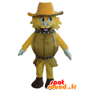 Yellow Dog Mascot, v sudu s kloboukem - MASFR24381 - psí Maskoti