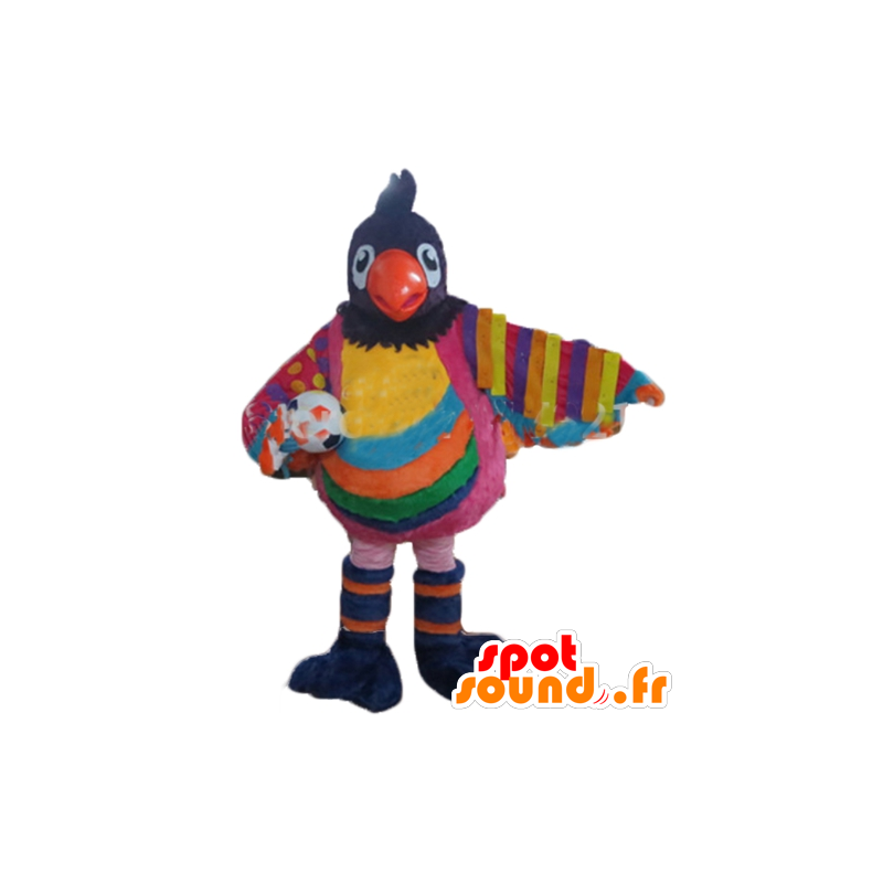 Maskotka duży wielobarwny ptak z piłką - MASFR24382 - ptaki Mascot