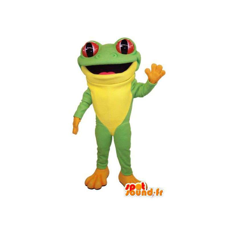 Groen en geel kikker kostuum. Frog Suit - MASFR006678 - Kikker Mascot