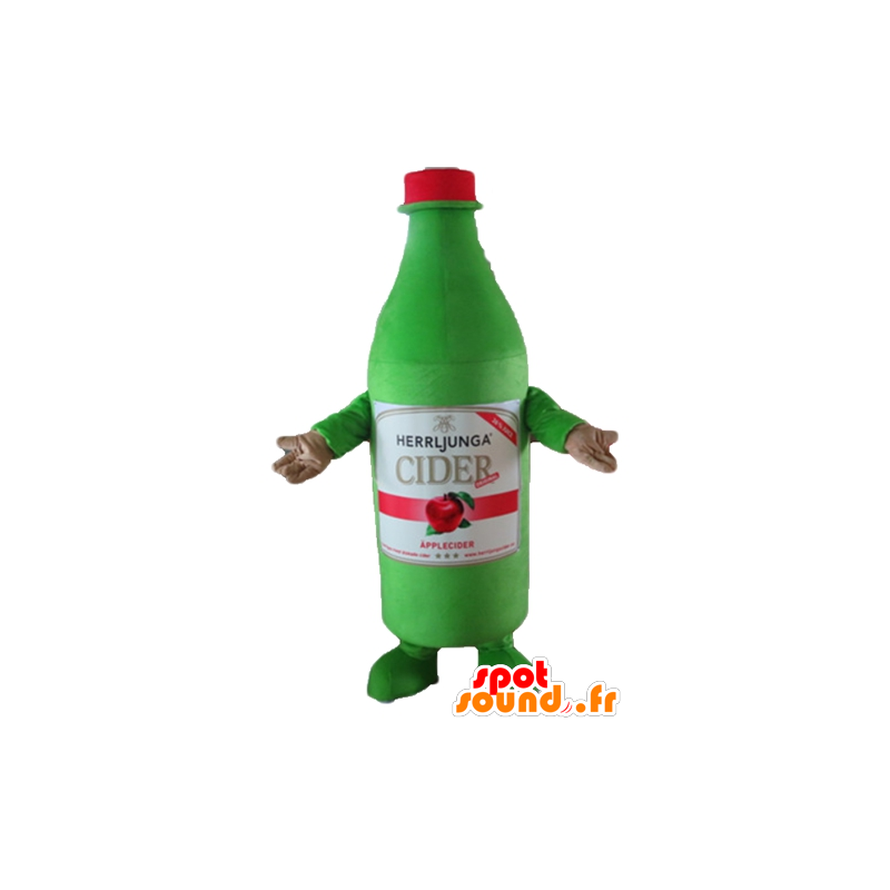 Green bottle mascot cider giant - MASFR24383 - Mascots bottles