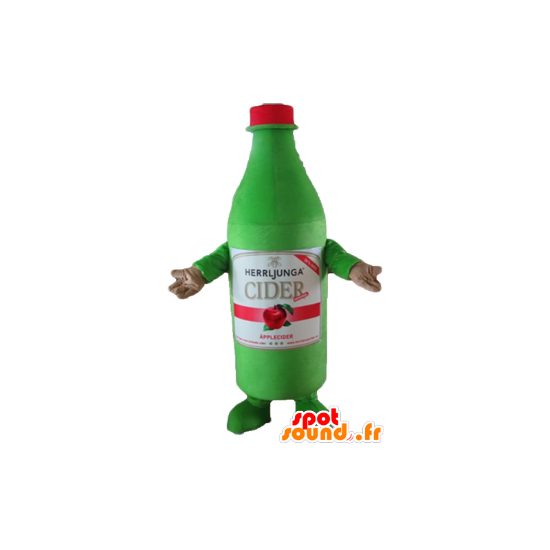 Mascotte de bouteille verte de cidre, géante - MASFR24383 - Mascottes Bouteilles