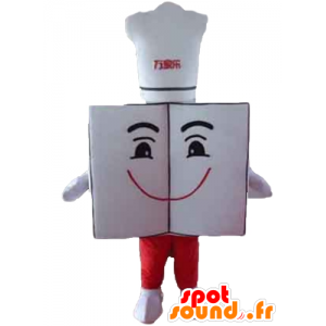 Ristorante menù mascotte, gigante e sorridente, con un cappello - MASFR24384 - Mascotte di oggetti