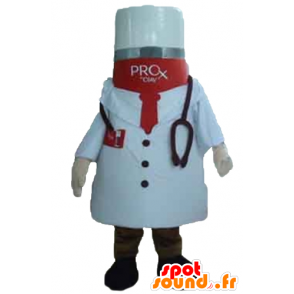 Mascotte drug with a doctor's coat - MASFR24386 - Mascots of objects