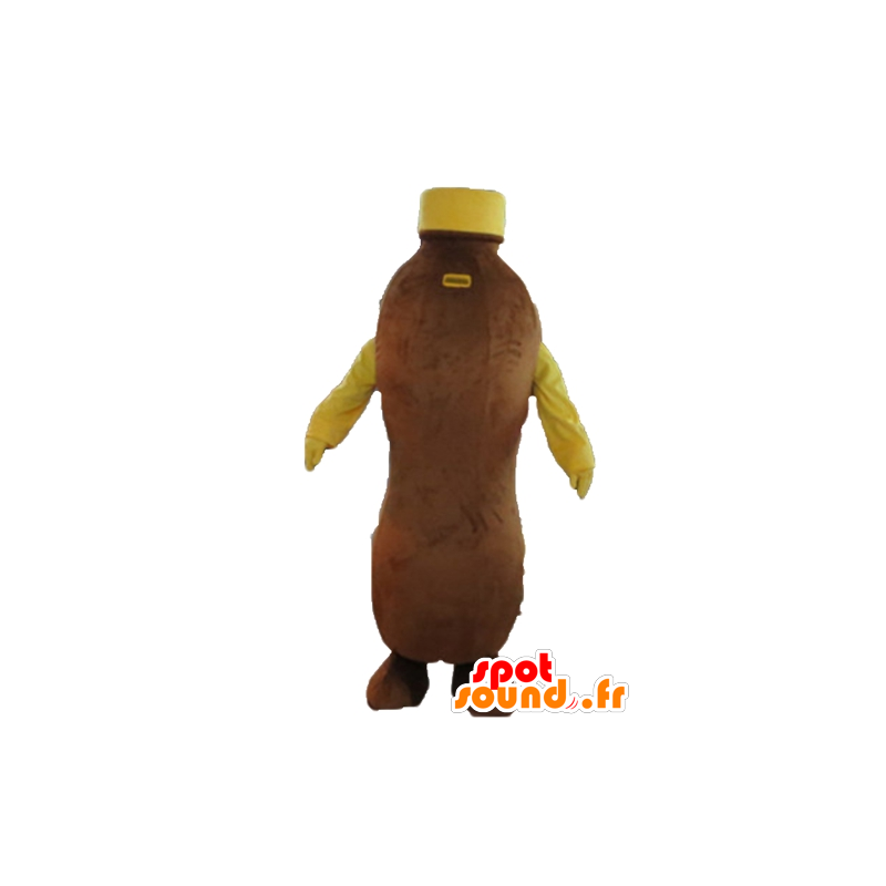 Brown and yellow bottle mascot of chocolate drink - MASFR24387 - Mascots bottles