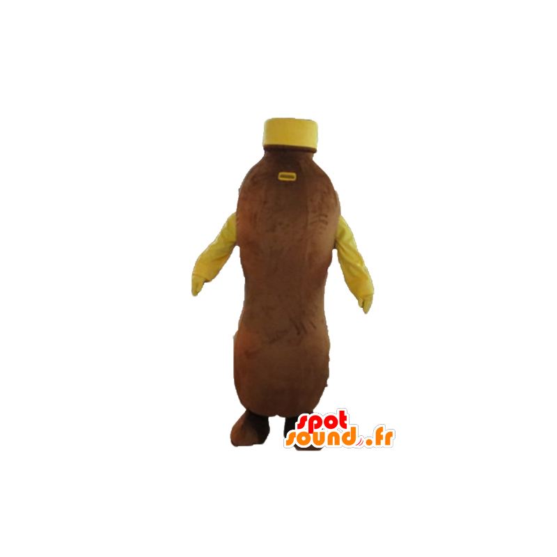 Brun og gul flaske maskot, sjokoladedrikk - MASFR24387 - Maskoter Flasker