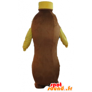 Marrom e mascote frasco amarelo, bebida de chocolate - MASFR24387 - Garrafas mascotes