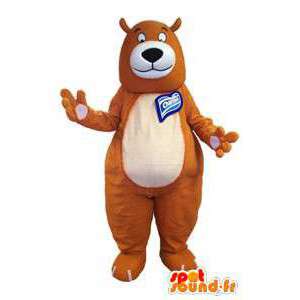 Atacado Mascot castanho e branco ursos. Suit urso de Brown - MASFR006680 - mascote do urso